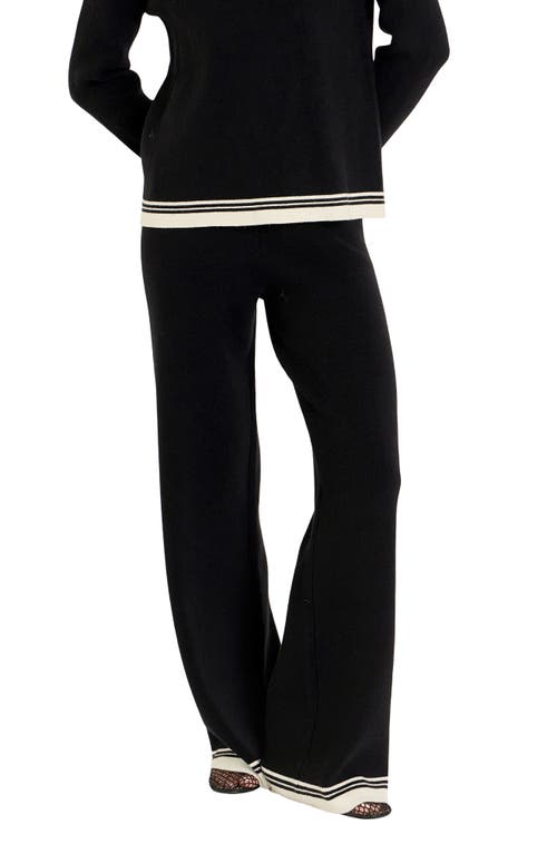 ENGLISH FACTORY ENGLISH FACTORY CONTRAST STRIPE WIDE LEG KNIT PANTS