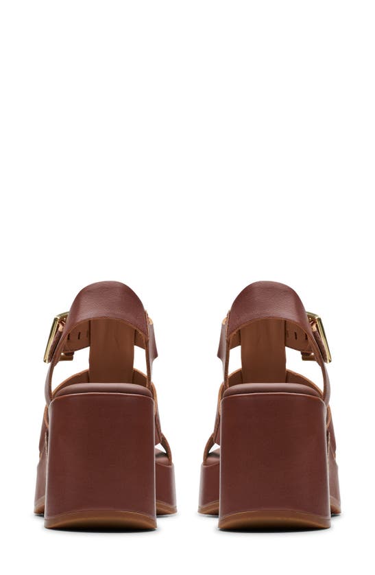 Clarks Manon Cove Wedge Sandal In Tan Leather