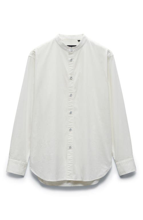 Rag & Bone Landon Band Collar Stretch Cotton Button-up Shirt In Marsh