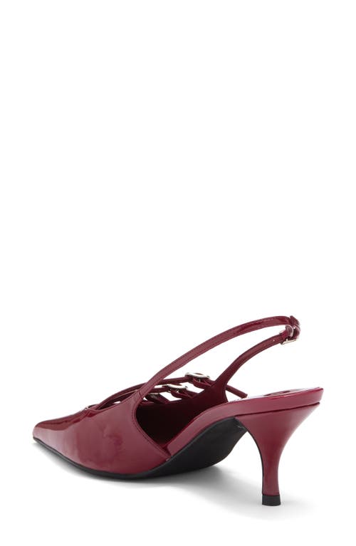 Jeffrey Campbell Lash Pointed Toe Kitten Heel Sandal In Cherry Red Patent