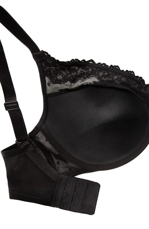 Curvy Couture Sheer Whisper Plunge Underwire T-shirt Bra In Onyx