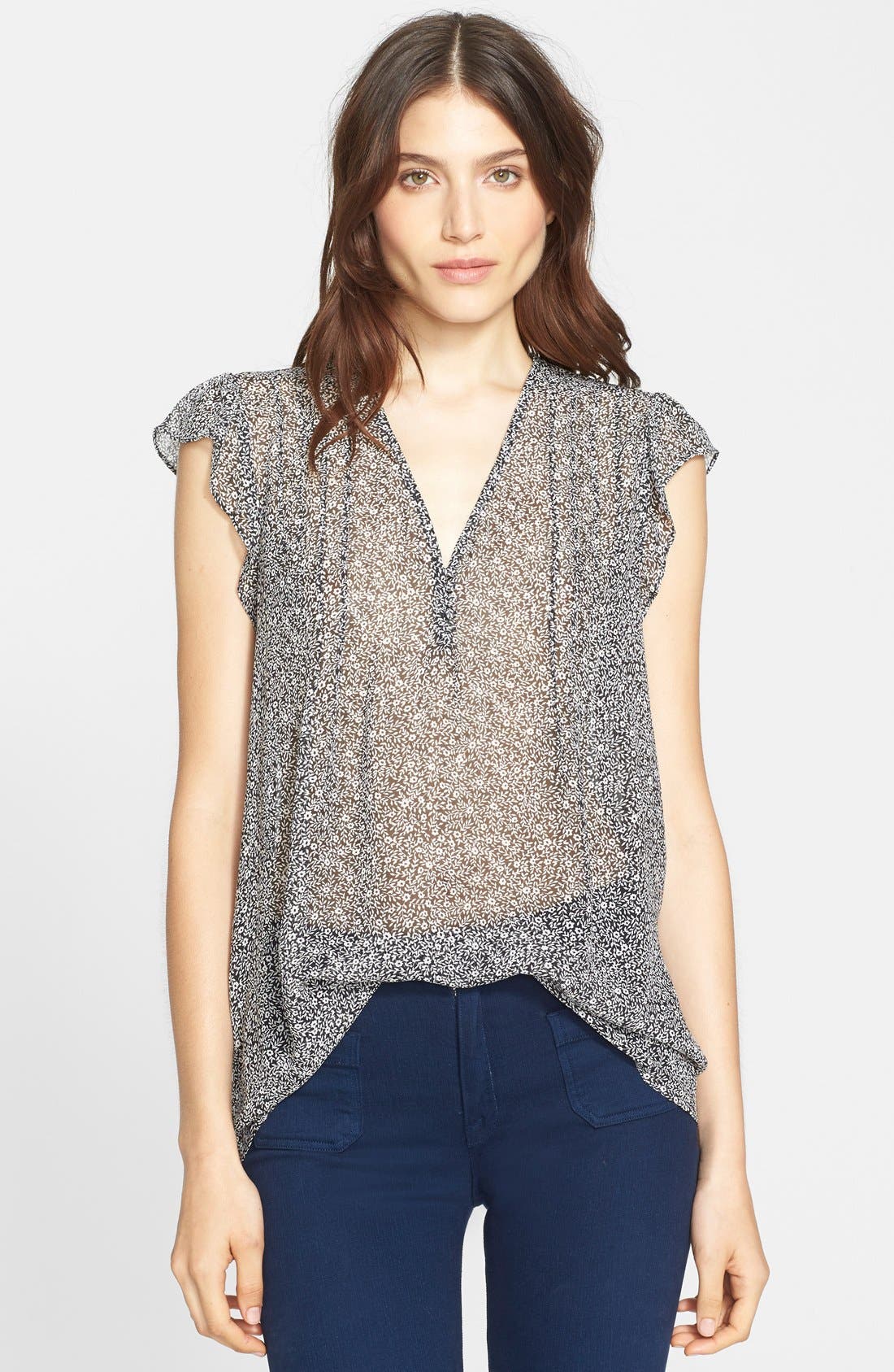 Joie 'Macy B' Floral Print Silk Top | Nordstrom