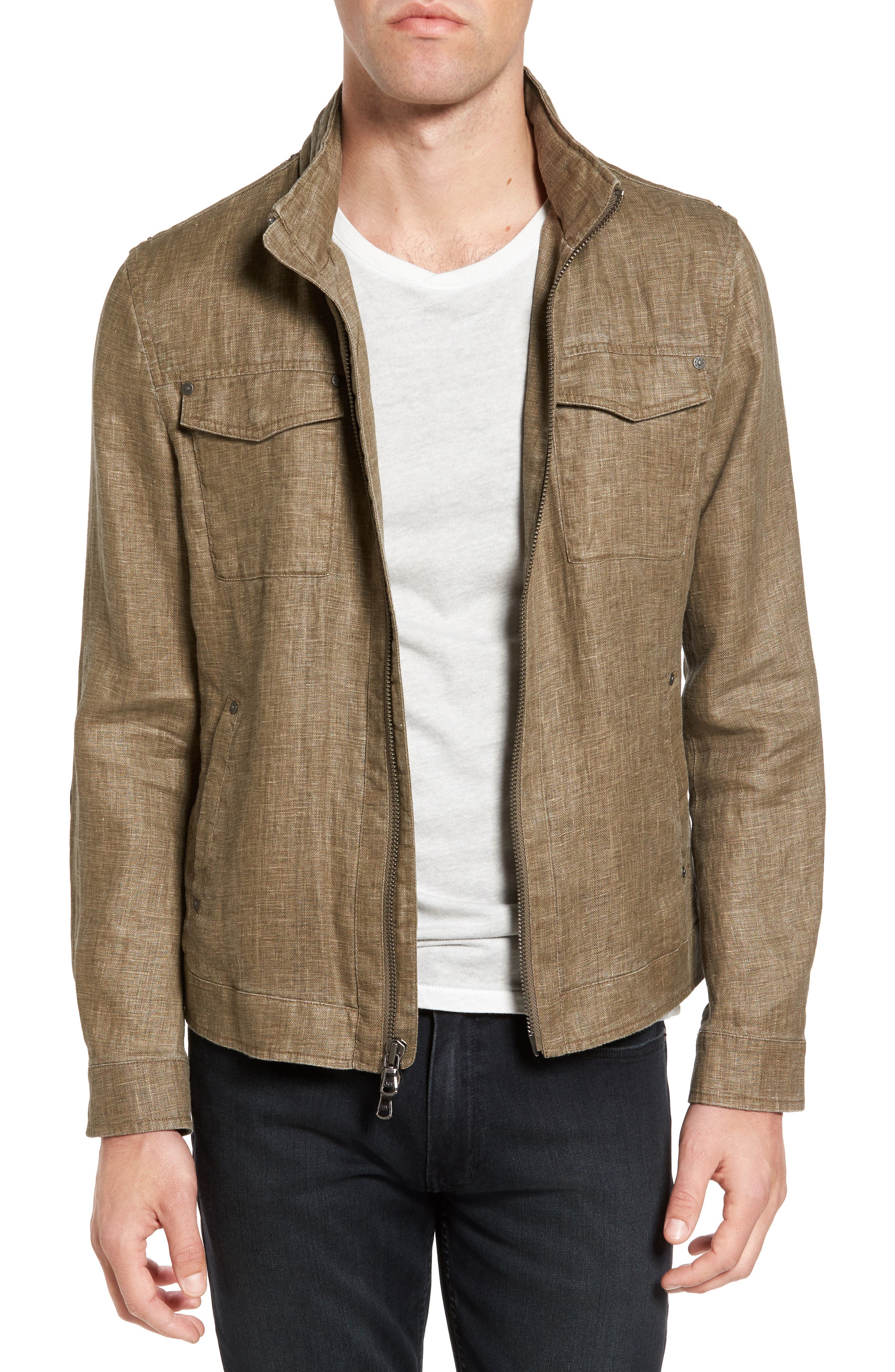 John Varvatos Star USA Hooded Linen Field Jacket Nordstrom