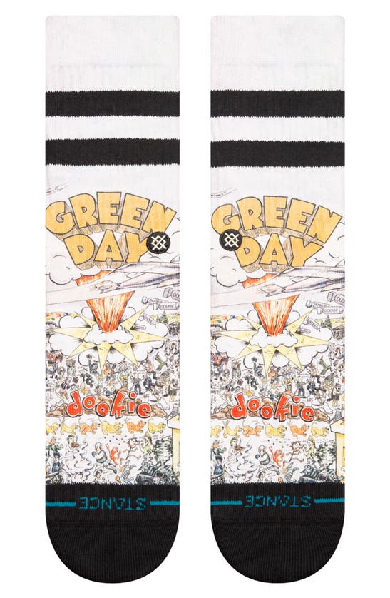 Shop Stance X Green Day 'basket Case' Crew Socks In White Multi