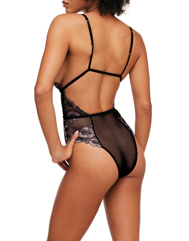 Adore Me Calissa Lace Bodysuit Lingerie In Black