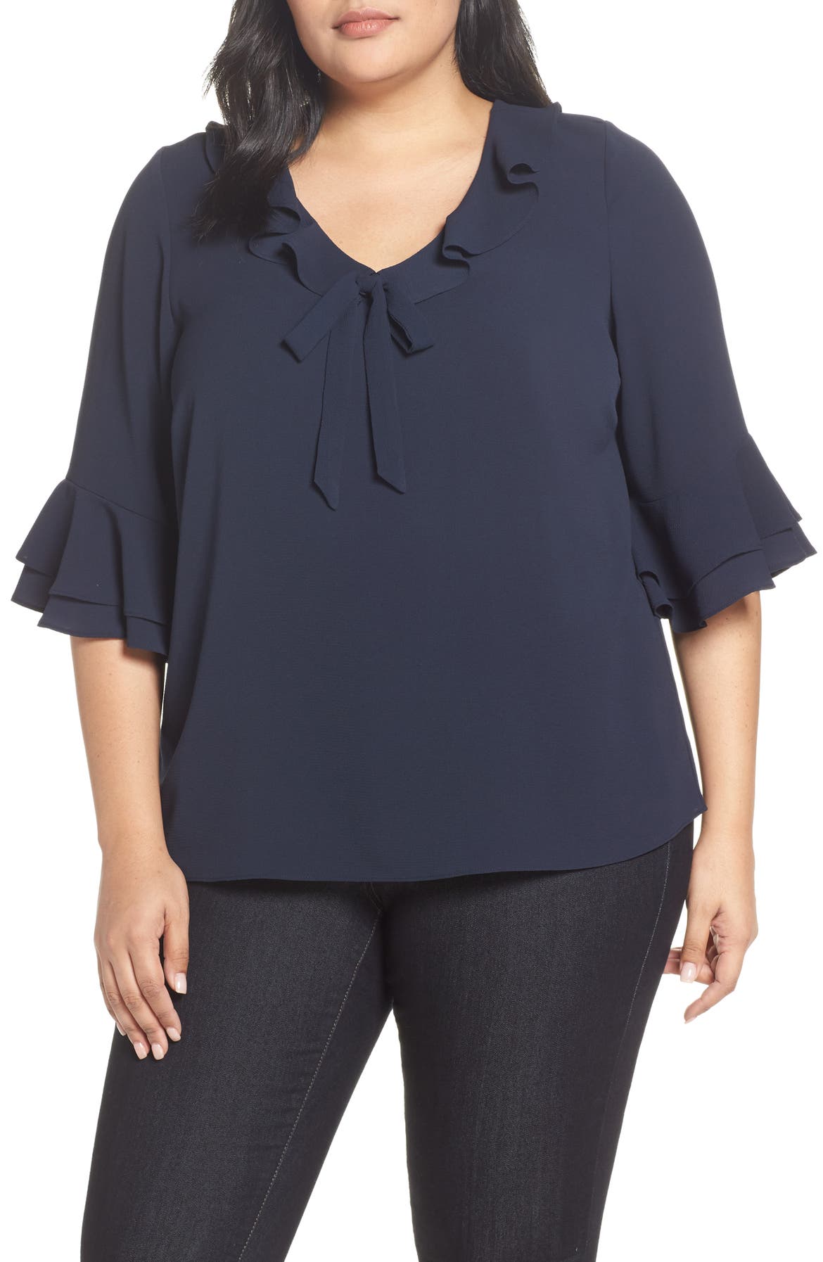 CeCe Ruffled Bow Top (Plus Size) | Nordstrom