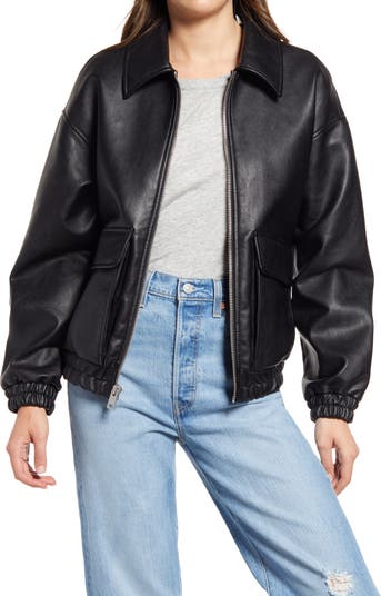 Levis® Women's Faux Leather Dad Bomber Jacket