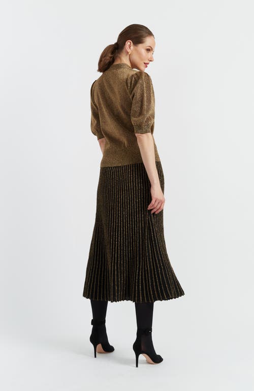 Chinti & Parker Bow-short Sleeve Top In Gold Lurex