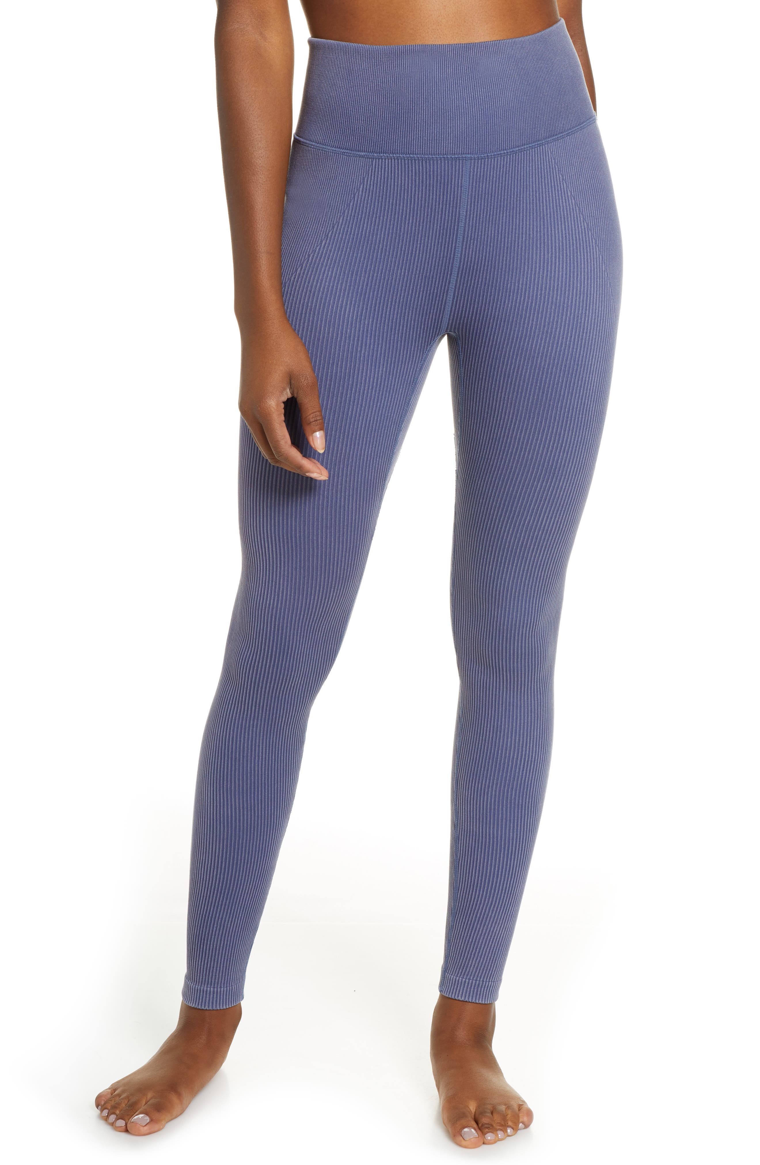 Zella High Waist Ribbed Seamless 7/8 Leggings Nordstrom