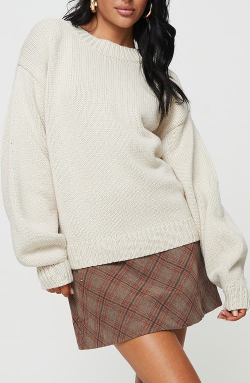 Harmony Oversize Crewneck Sweater in Beige