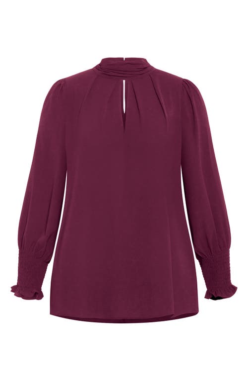 Shop City Chic Iris Keyhole Top In Plum