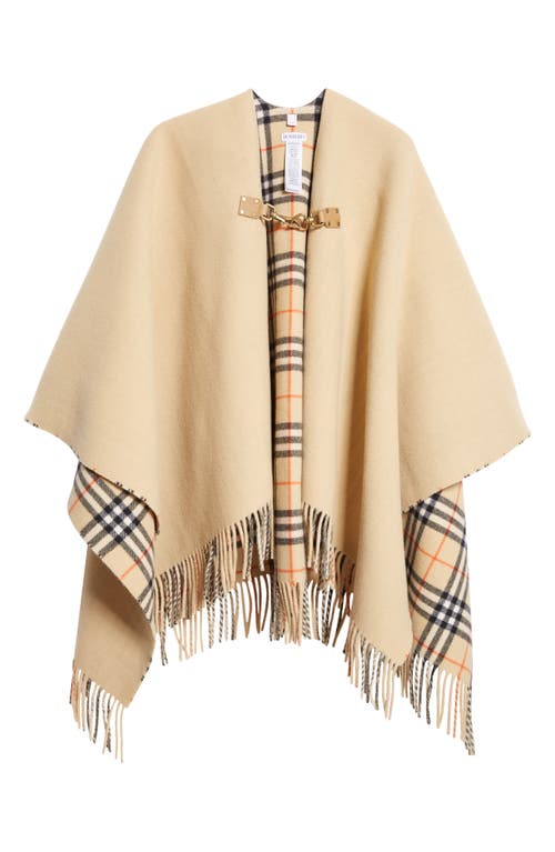 Burberry Marsh Wool Cape In Sand