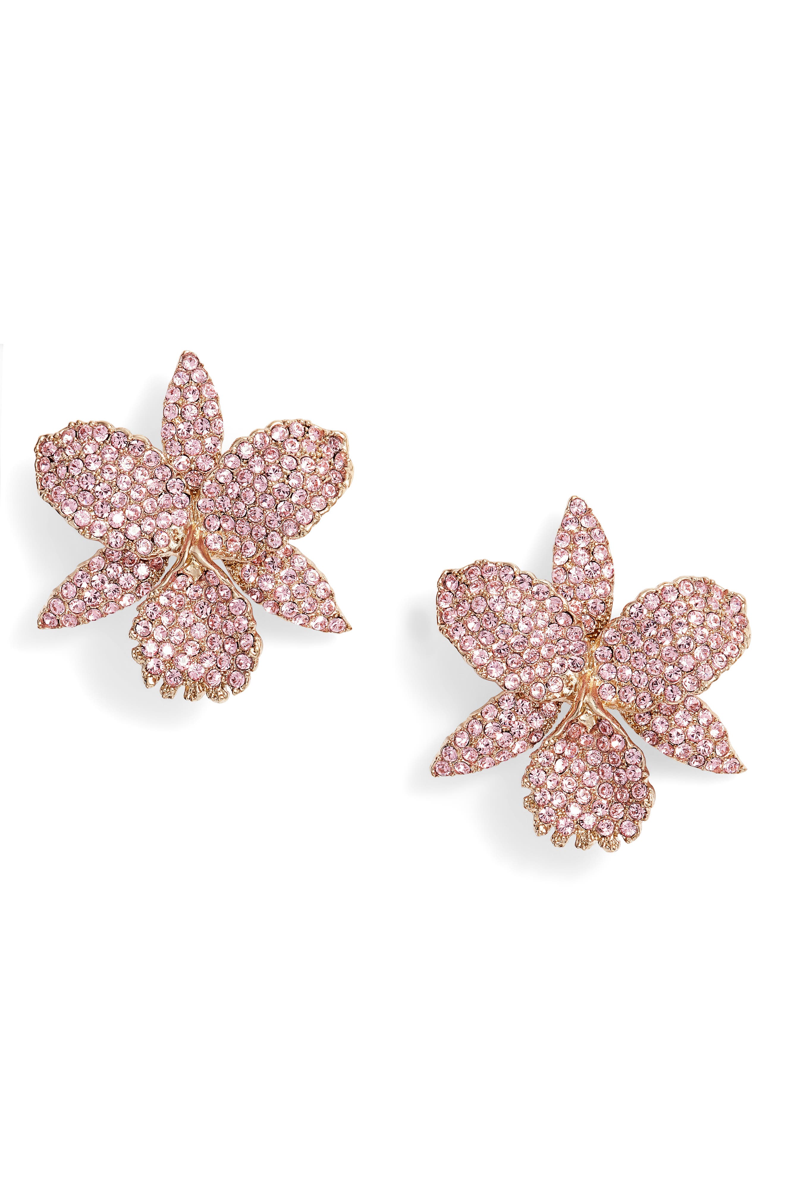 Nina Large Orchid Swarovski Crystal Stud Earrings Nordstrom