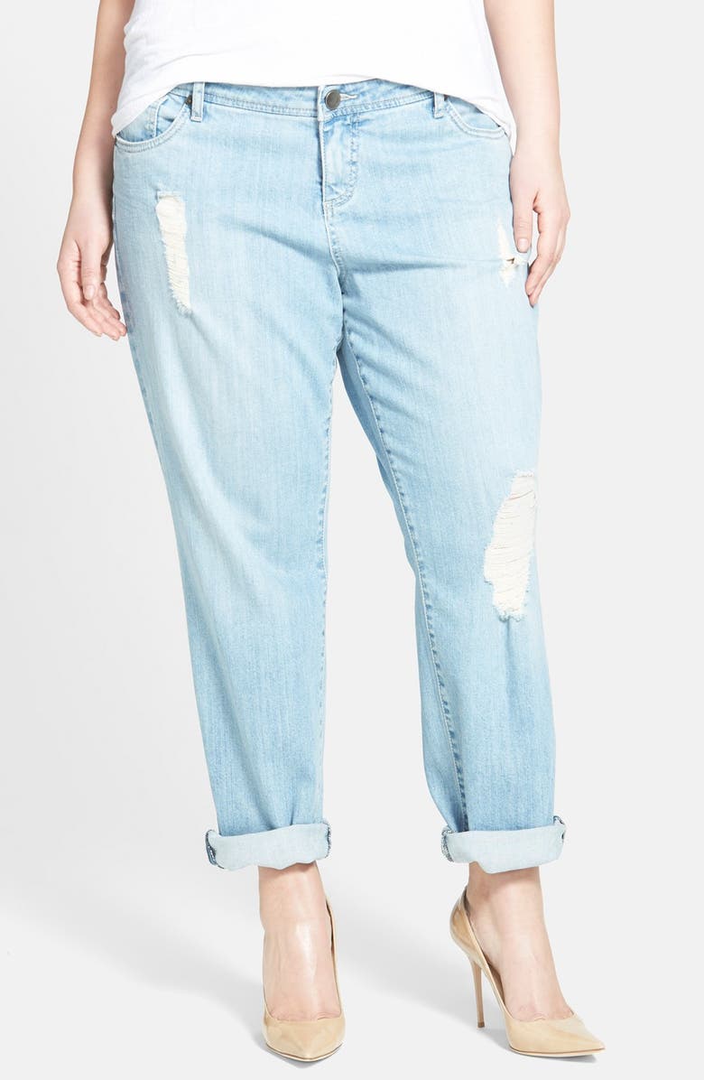 KUT FROM THE KLOTH Distressed Boyfriend Jeans, Main, color, SLICK WASH