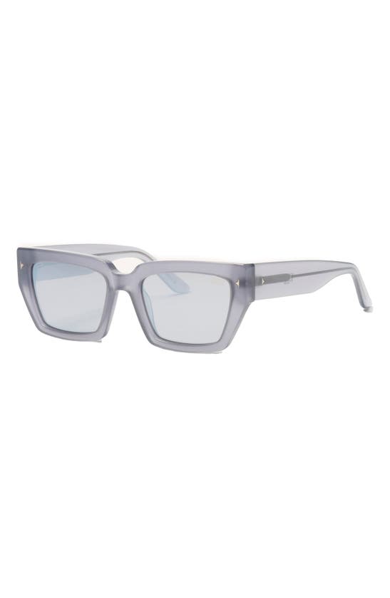 Shop Dezi Switch 55mm Square Sunglasses In Steel / Smoke Flash