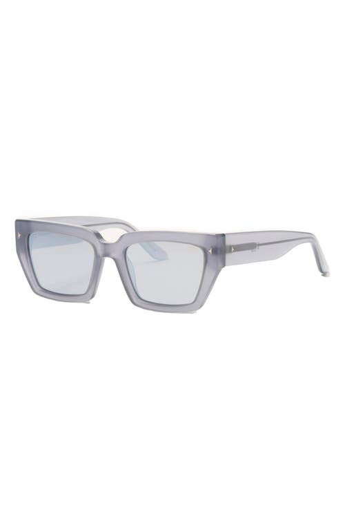 Shop Dezi Switch 55mm Square Sunglasses In Steel/smoke Flash