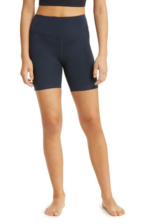 zella Strength High Waist Pocket 7-Inch Bike Shorts in Navy Sapphire