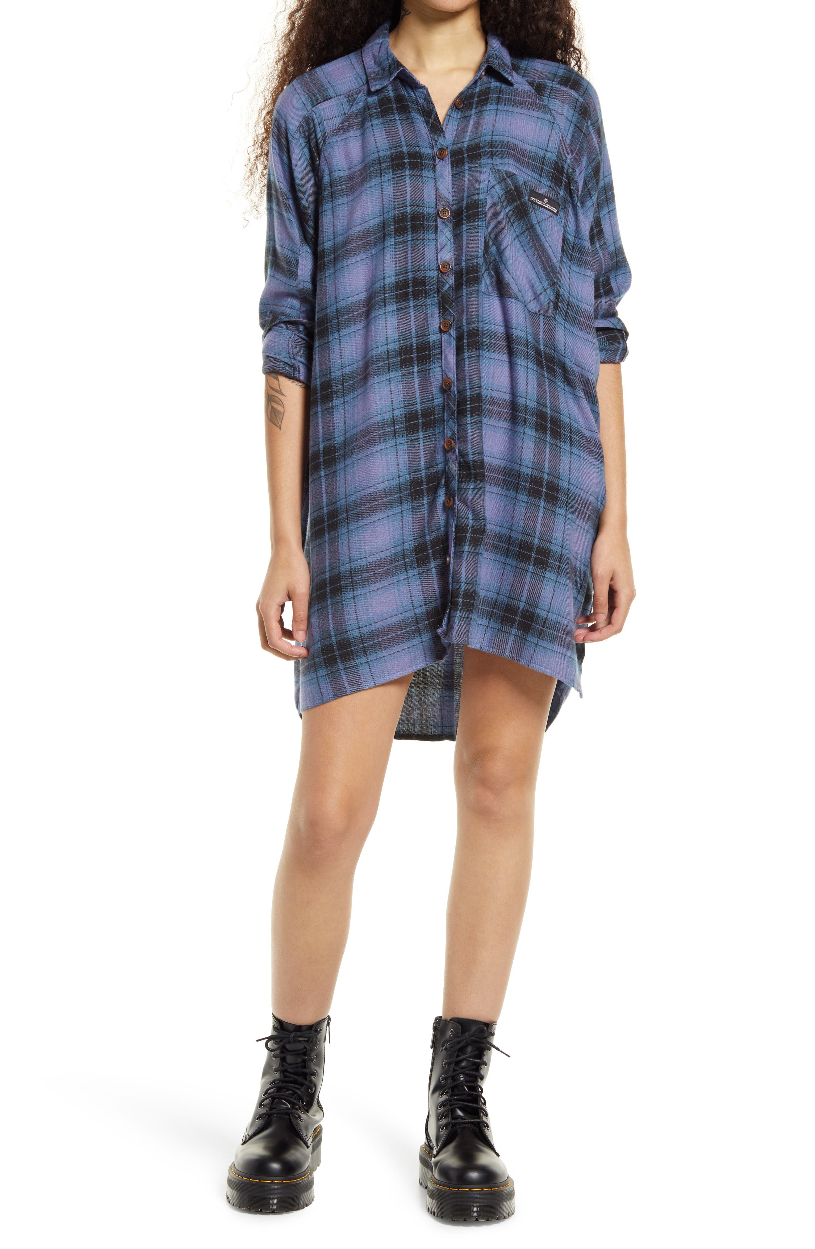 ashley check shirtdress