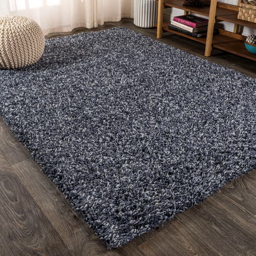 Jonathan Y Mercer Shag Plush Area Rug In Denim Blue