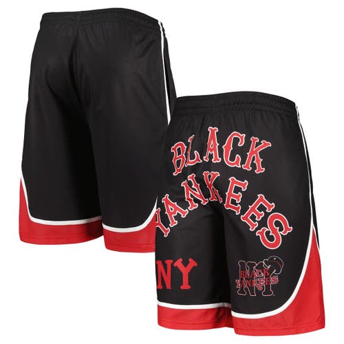 Men's Stitches Black Black Yankees Shorts