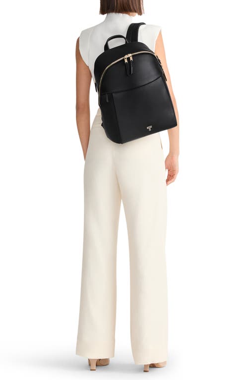 Tumi Holland Leather Backpack In Black/light Gold