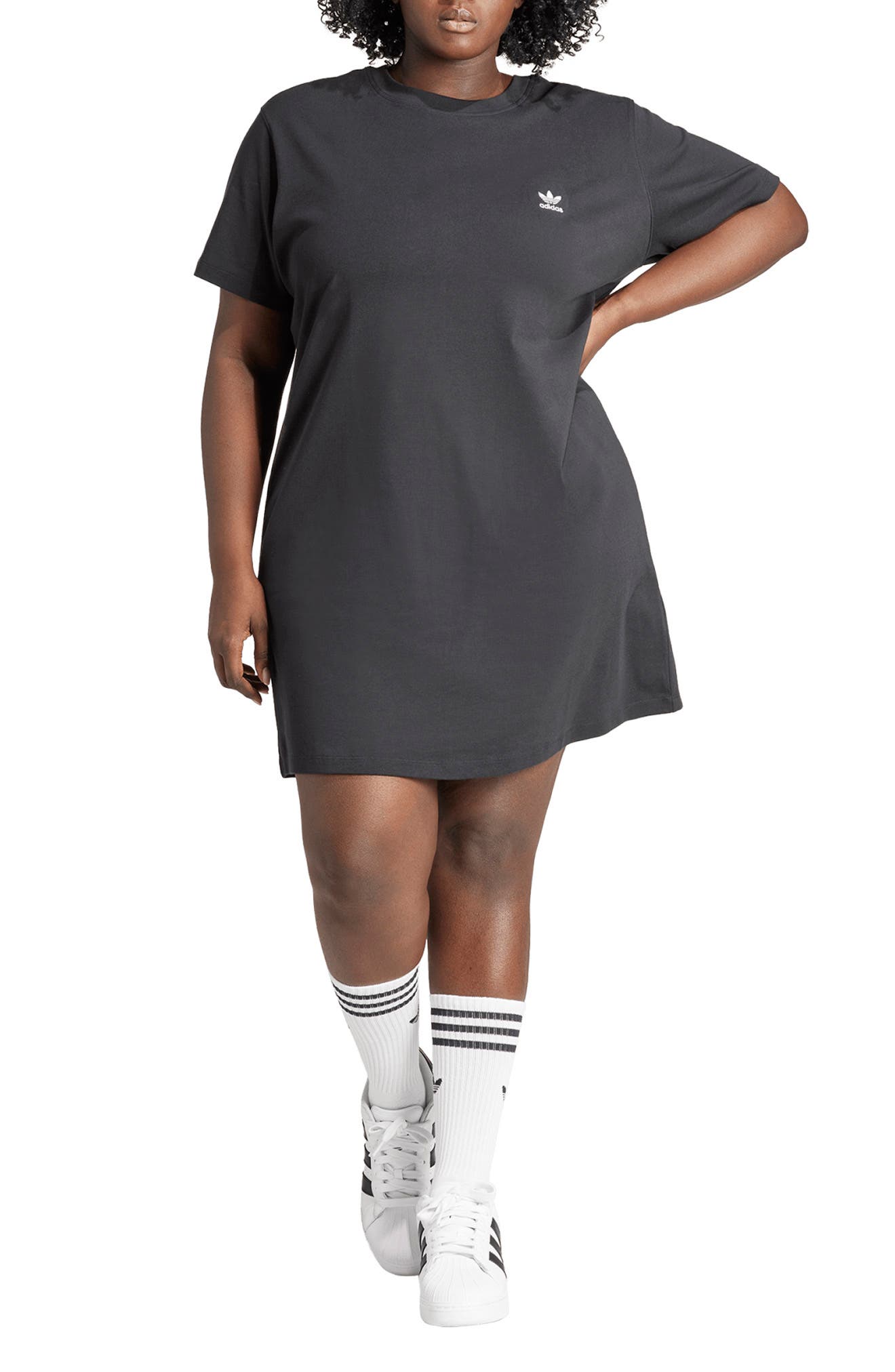 adidas Adicolor Trefoil Lifestyle Cotton Graphic T-Shirt Dress | Nordstrom