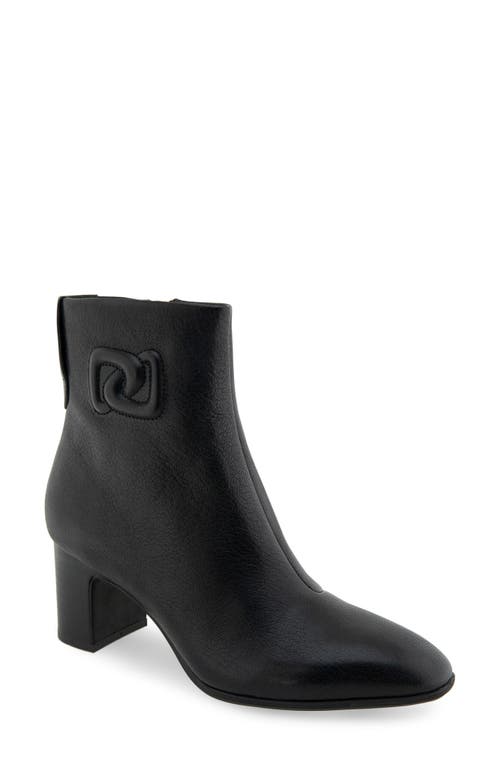 Shop Aerosoles Magnus Logo Bootie In Black Leather