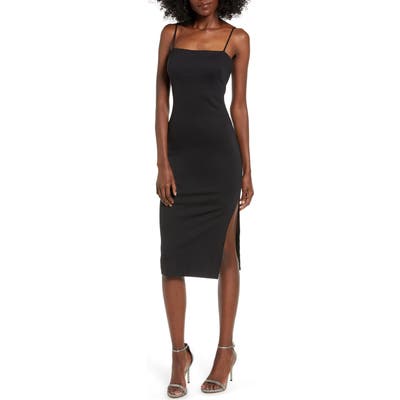 4Si3Nna Soren Sleeveless Side Slit Dress, Black