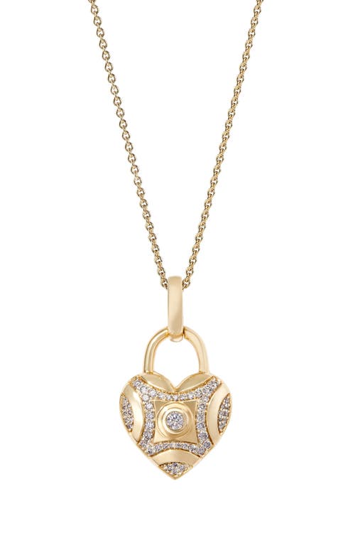 Shop Cast Diamond Pap Heart Pendant Necklace In Gold