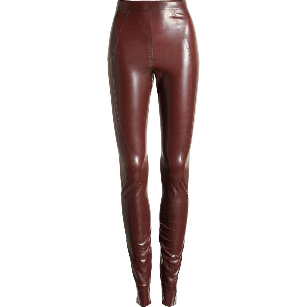 House Of Cb Lia High Waist Latex Leggings In Raisin