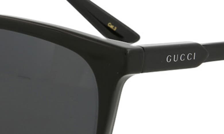 Gucci 60mm Square Rectangle Sunglasses In Black Black Grey