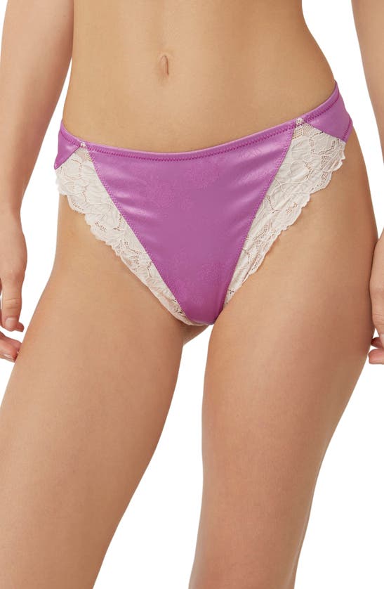 Shop Free People Intimately Fp Spring Fling Thong In Radient Orchid Combo
