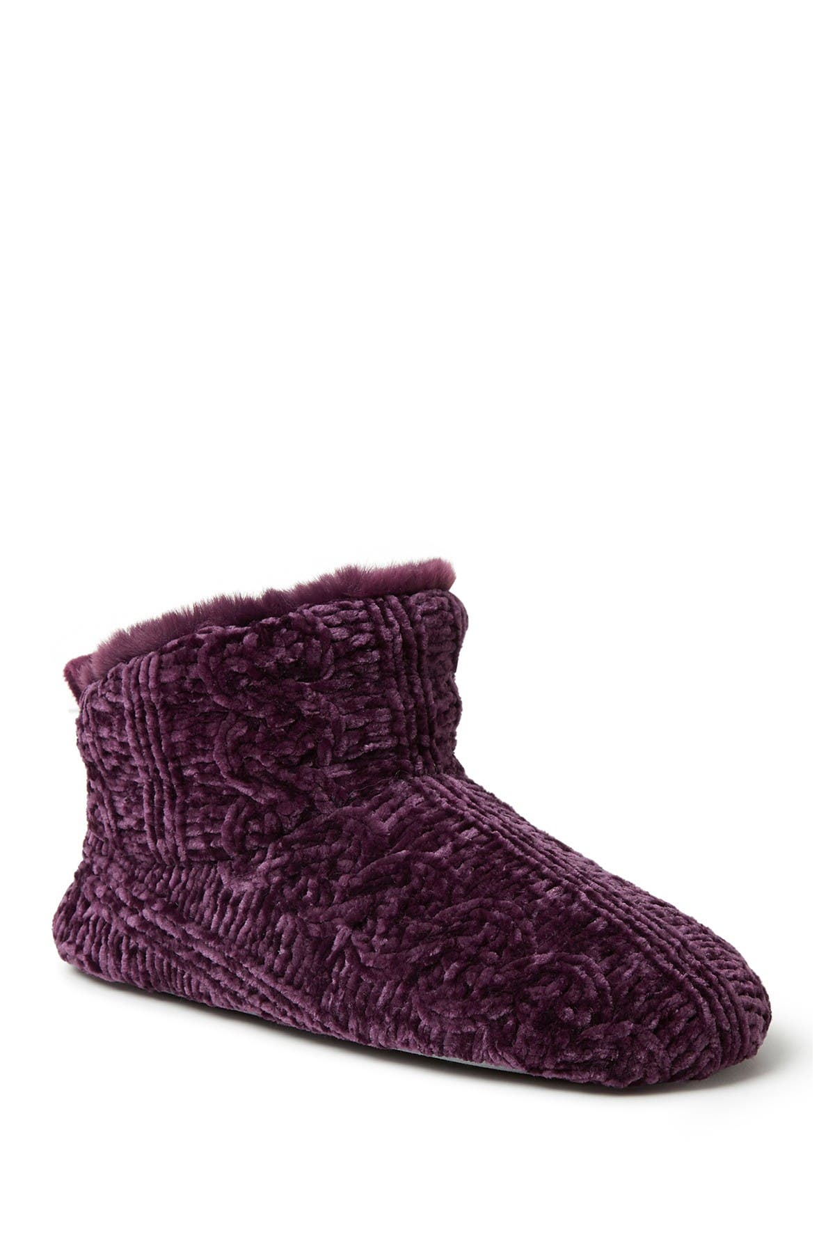 dearfoams cable knit bootie slippers