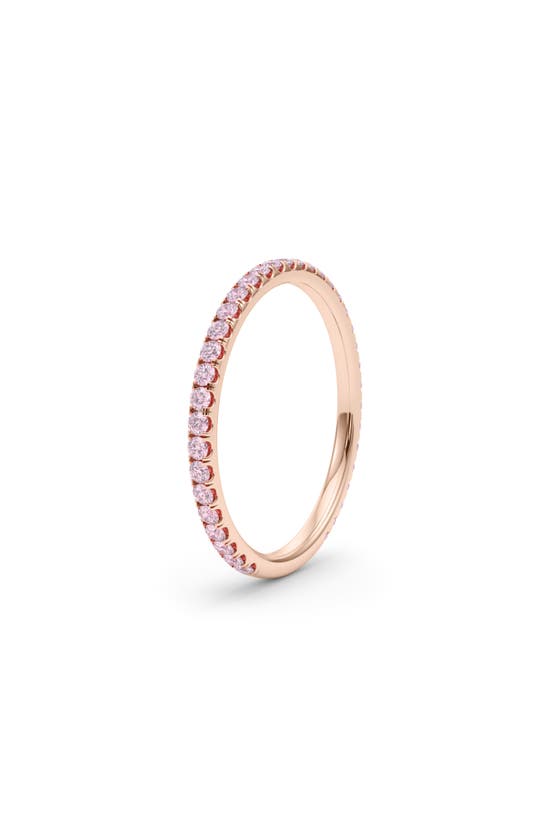 Hautecarat Petite Fancy Pink Lab Created Diamond Eternity Ring In 18k Rose Gold