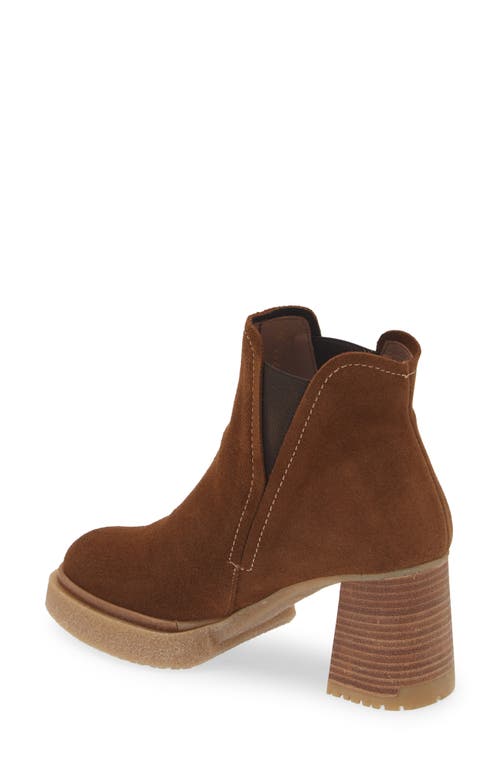 Wonders Platform Chelsea Boot In Cappuccino Suede