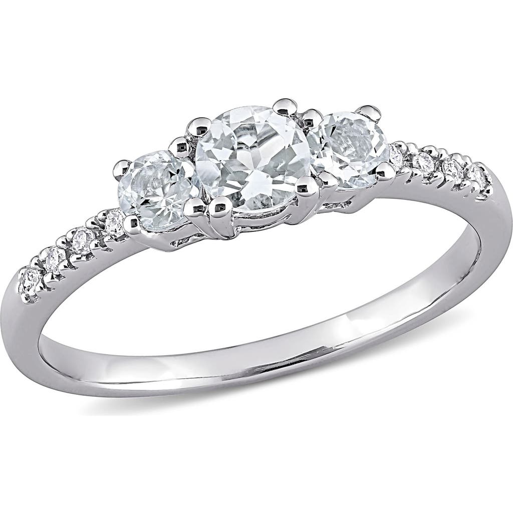 Delmar Aquamarine & Diamond Ring In Blue