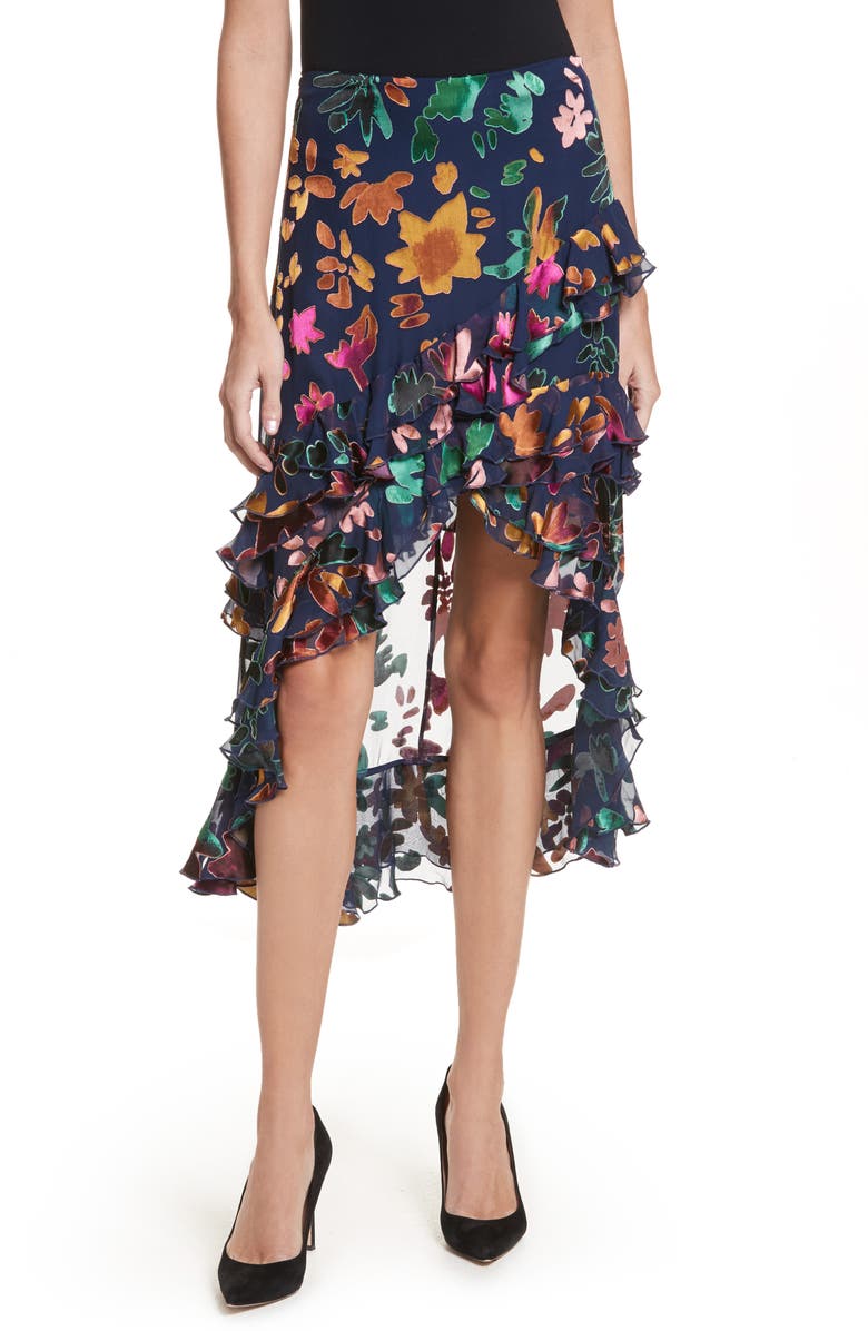 Alice + Olivia Sasha Asymmetrical Tiered Ruffle Skirt | Nordstrom