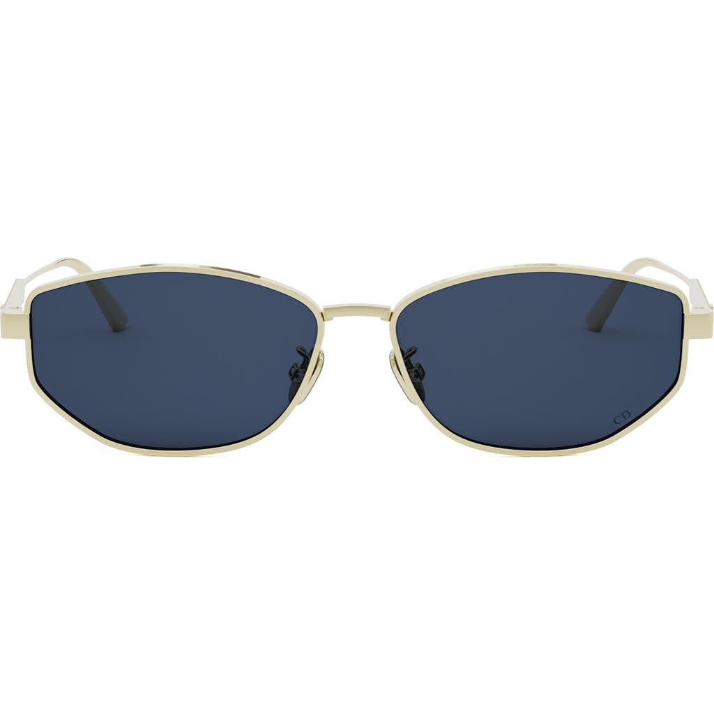 Dior Cannage B1u Metal Sunglasses In Shiny Gold Dh/blue