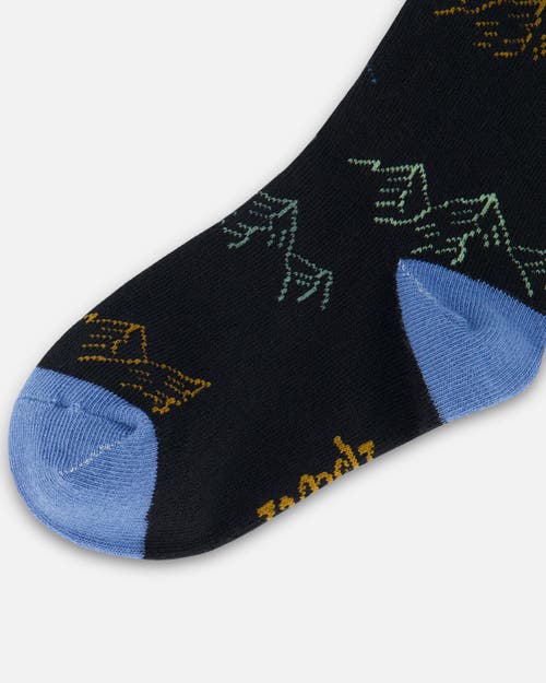 DEUX PAR DEUX DEUX PAR DEUX BOY'S SOCKS BLACK WITH MOUNTAINS 