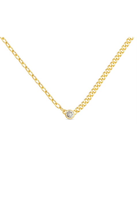 Cubic Zirconia Mixed Chain Necklace