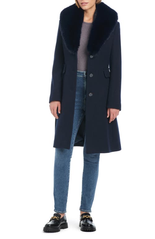KATE SPADE KATE SPADE NEW YORK WOOL BLEND COAT WITH REMOVABLE FAUX FUR COLLAR