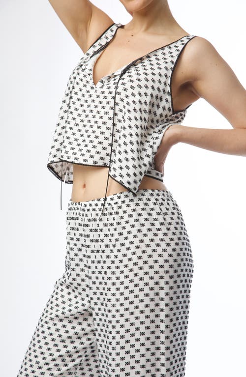 Andine Vivi Le Marais Cotton Crop Tank In White And Black