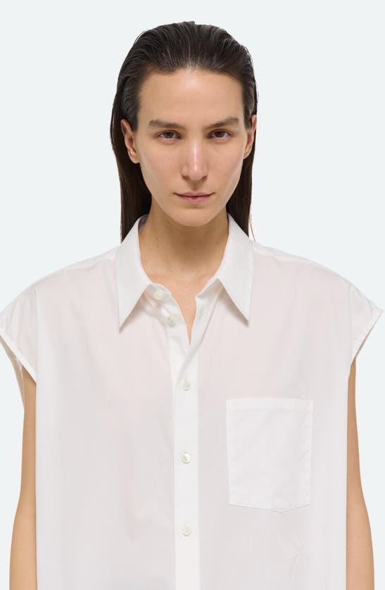 Shop Helmut Lang Soft Cap Sleeve Button-up Shirt In White