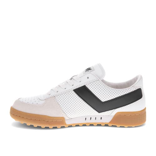 Shop Pony Linebacker Lux Sneakers In White/black/cement