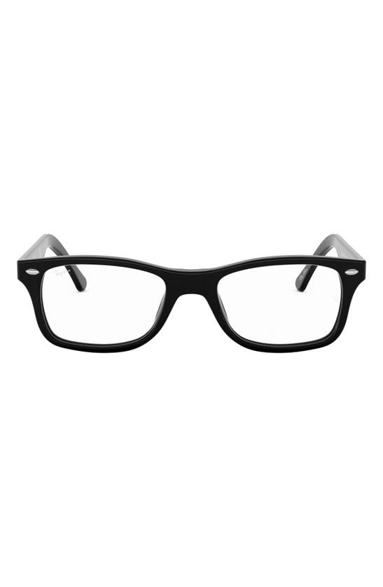 Shop Ray Ban 55mm Square Blue Light Blocking Glasses In Black