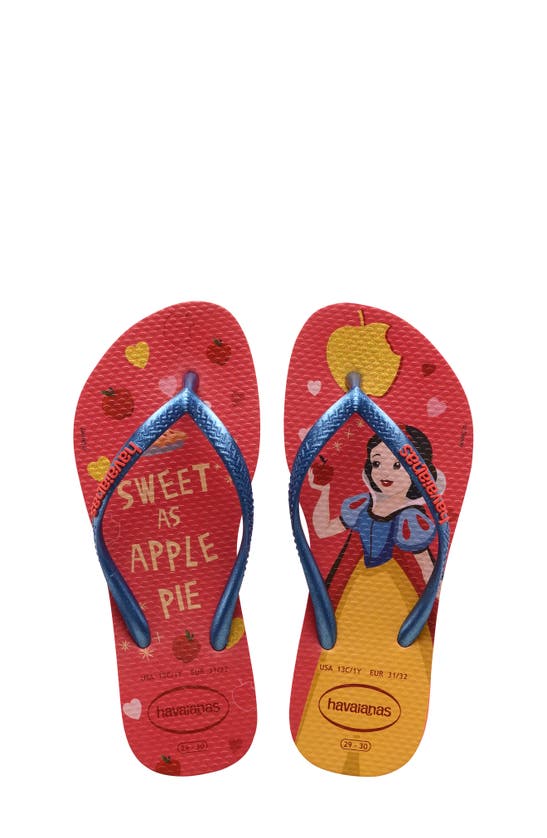 Havaianas Kids' Disney Princess Flip Flop In Red Crush