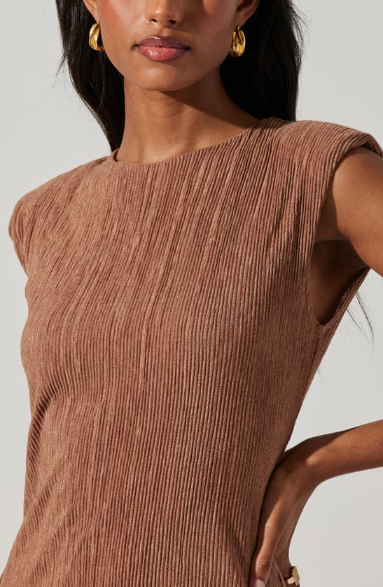 Astr The Label Plissé Maxi Dress In Brown
