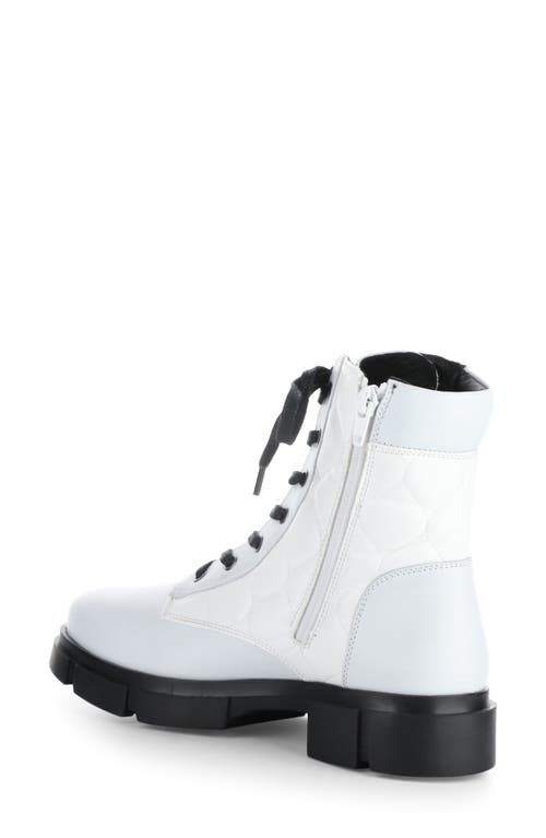 Shop Bos. & Co. Libel Quilted Waterproof Combat Boot In White Feel/acolchoado