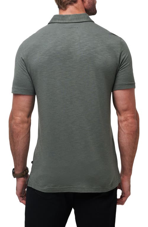 Travismathew Cloud Slub Pocket Polo In Dark Olive