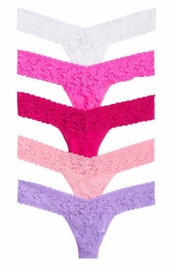 HANKY PANKY + NET SUSTAIN set of 12 stretch-lace low-rise thongs